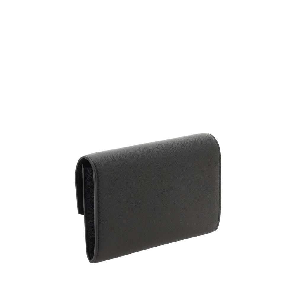 Saint Laurent Black Calf Leather Wallet — detail view