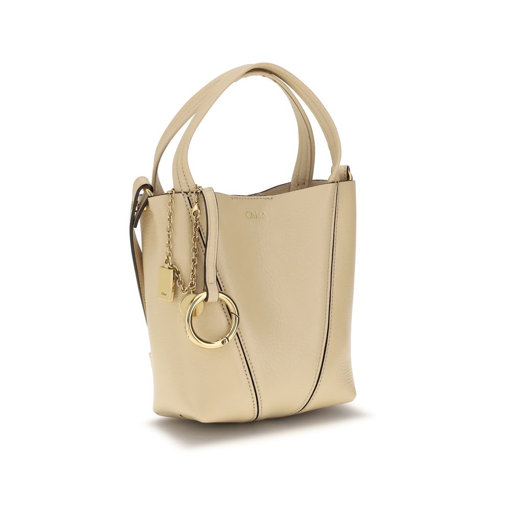 Chloé Beige Spin Calf Leather Shoulder Bag
