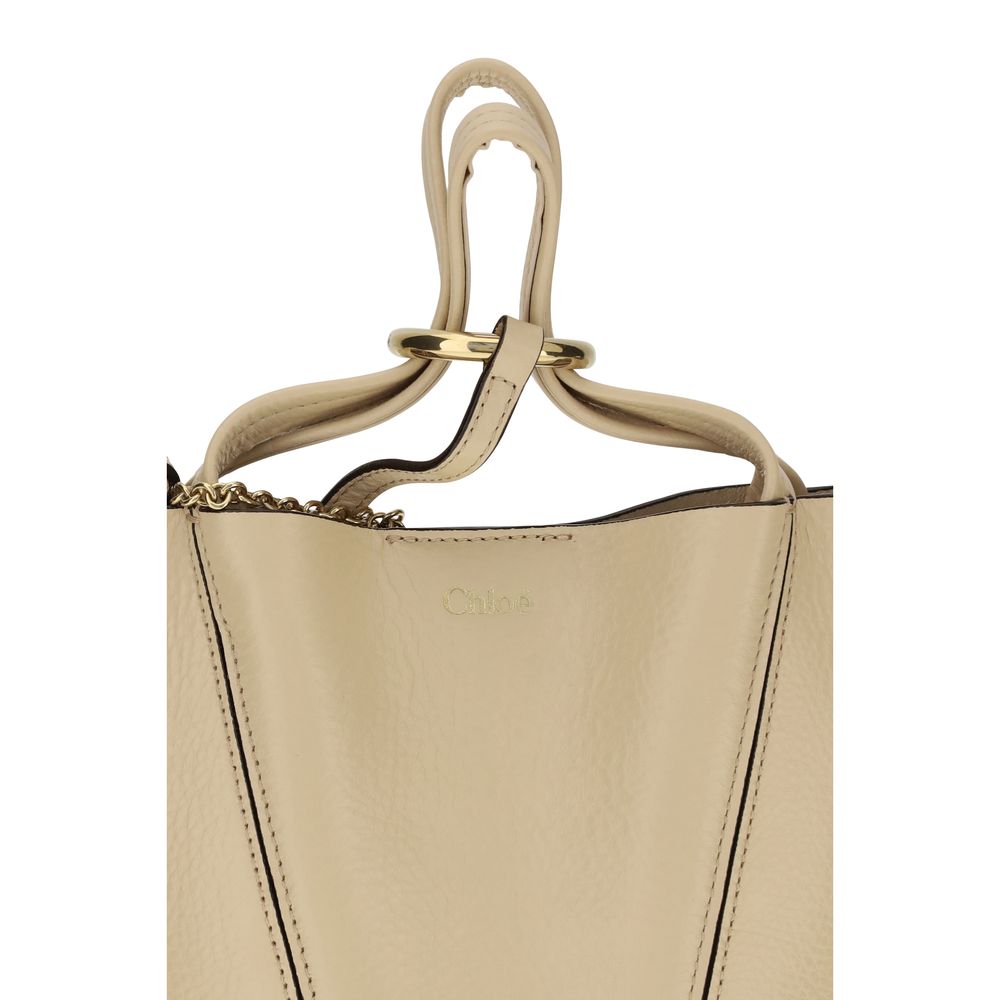 Chloé Beige Spin Calf Leather Shoulder Bag