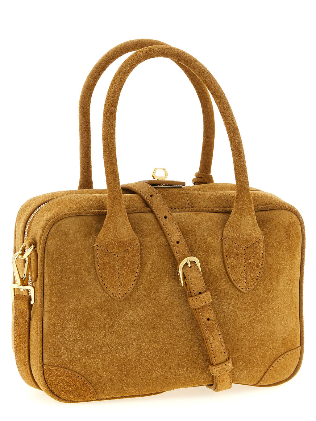 Beige Cowhide Handbag