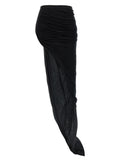 Black Cotton Mini Skirt