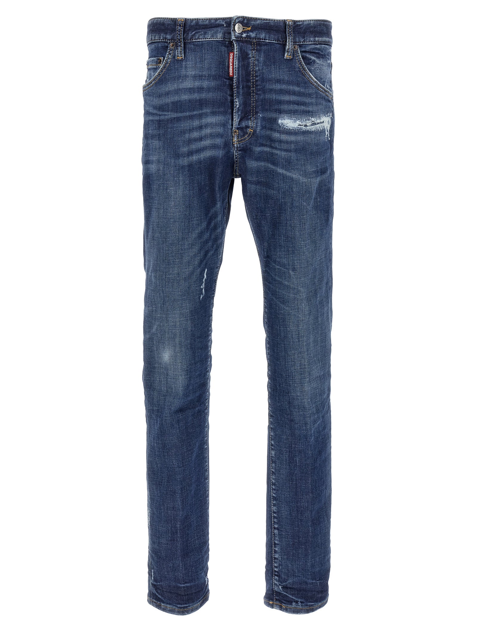 Blue Cotton Slim Fit Jeans