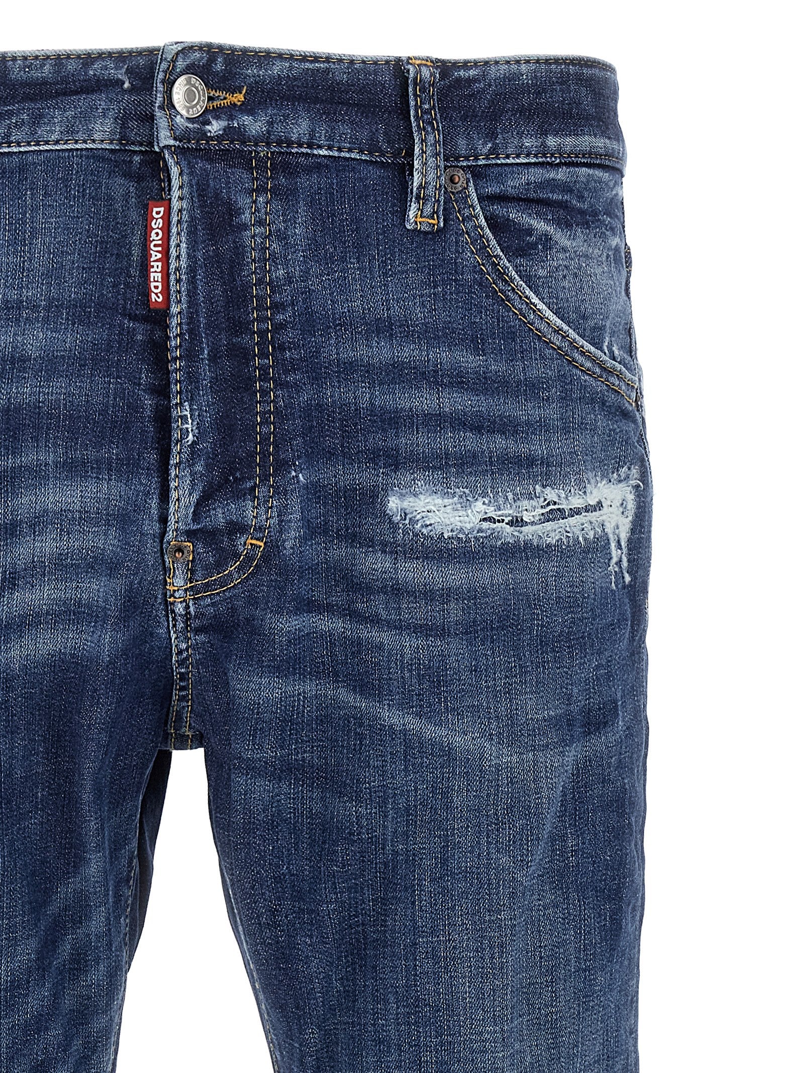 Blue Cotton Slim Fit Jeans