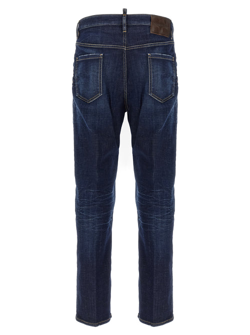 Dsquared² Blue Cotton Straight-Leg Jeans