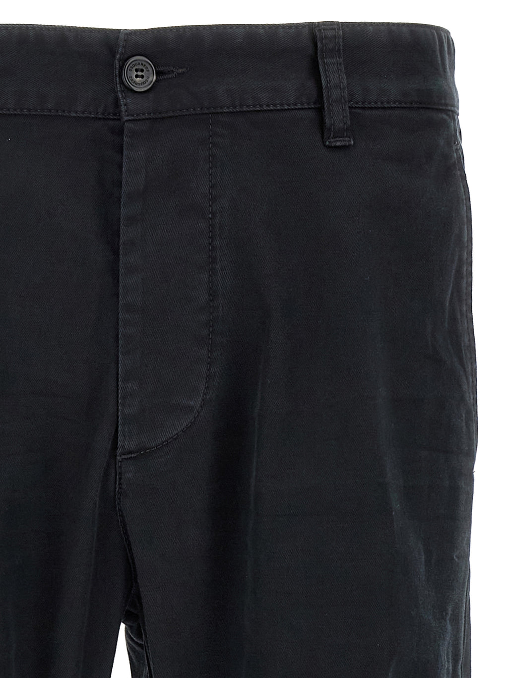 Black Cotton Chino Pants