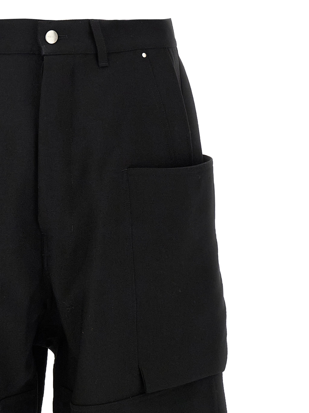Black Virgin Wool Cargo Pants
