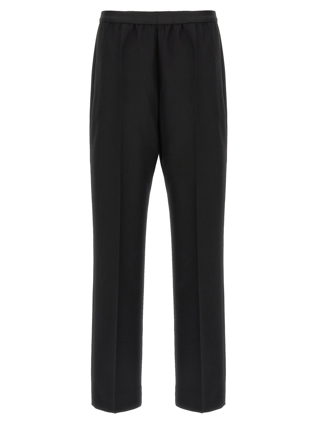 Black Virgin Wool Casual Pants