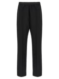 Black Virgin Wool Casual Pants