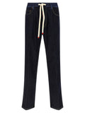 Blue Cotton Straight-Leg Jeans