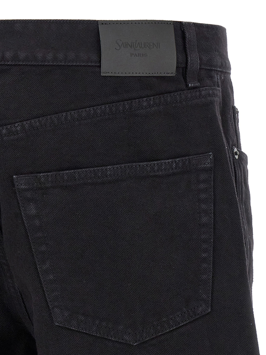Black Cotton Straight-Leg Jeans