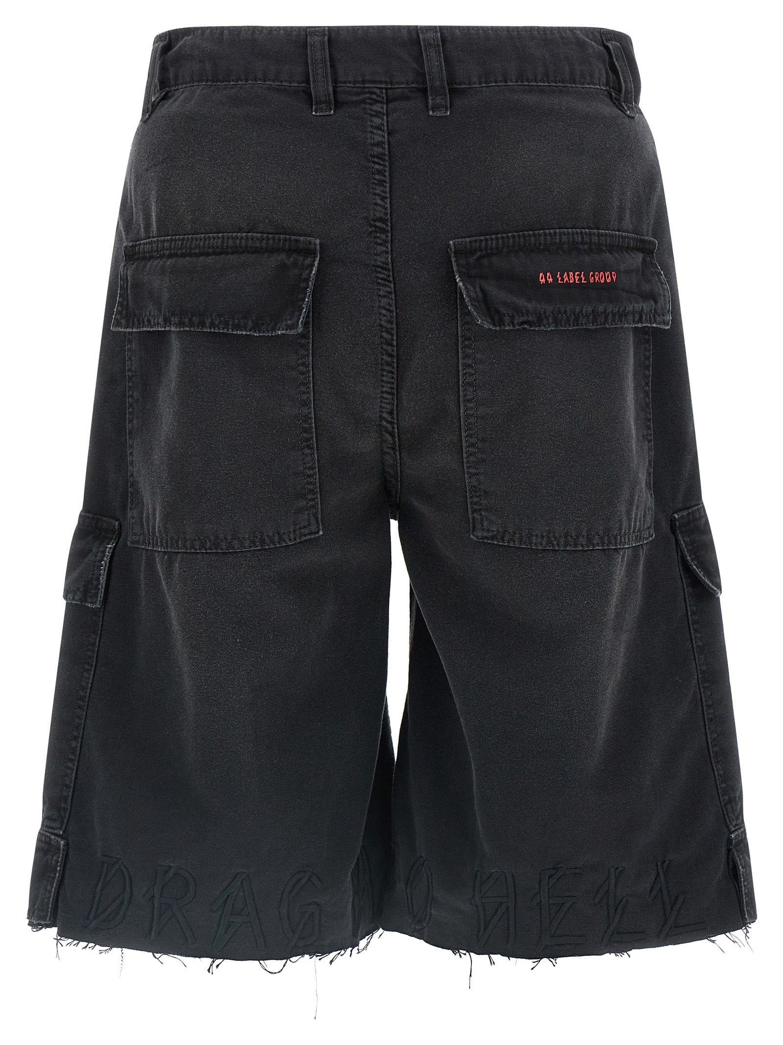 Black Cotton Bermuda Shorts