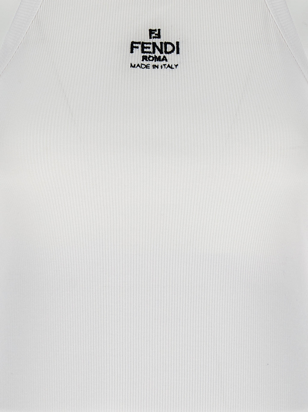 White Cotton Sleeveles T-Shirt