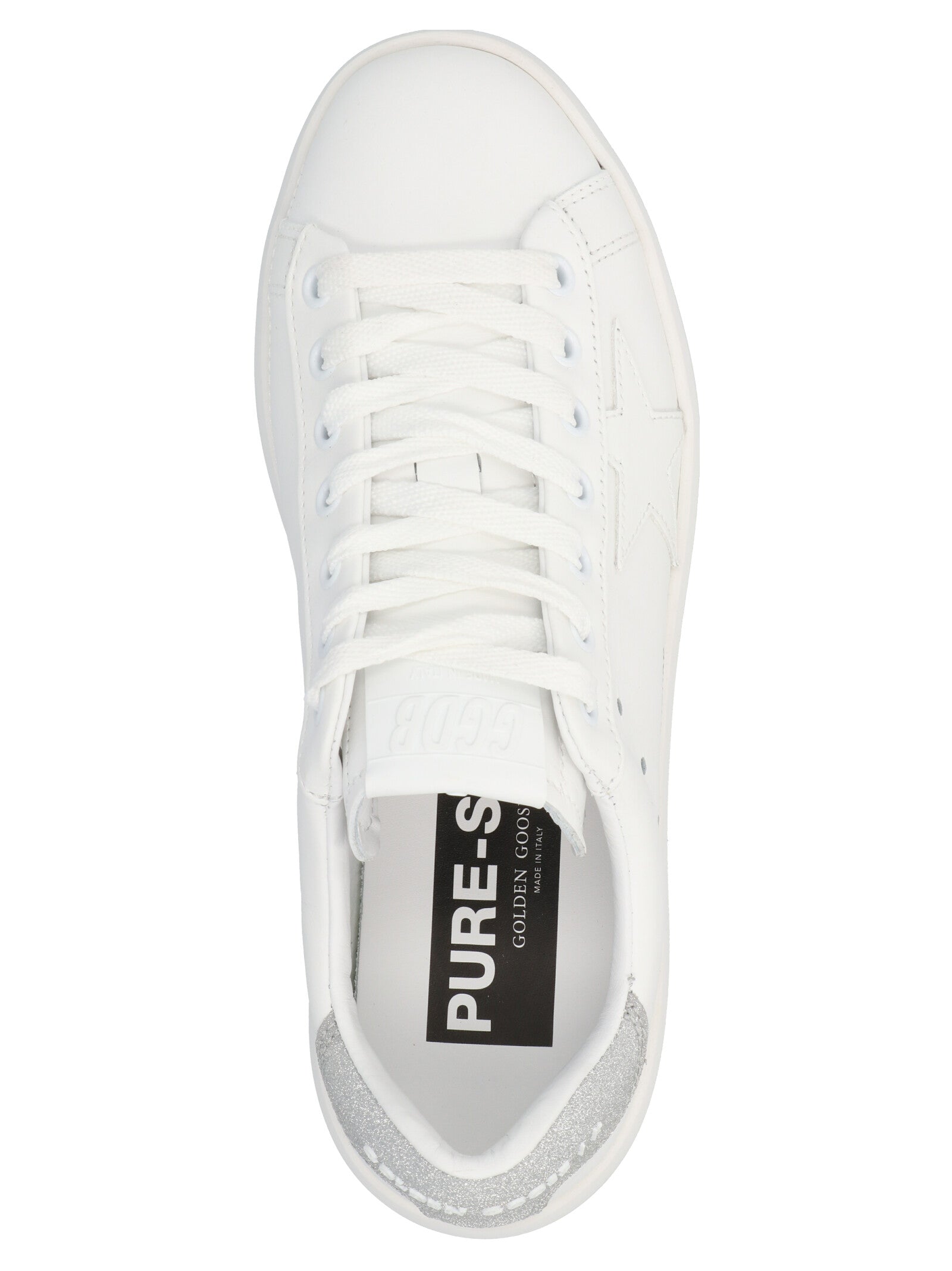 Silver Leather Low Top Sneakers