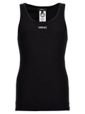 Black Cotton Sleeveles T-Shirt