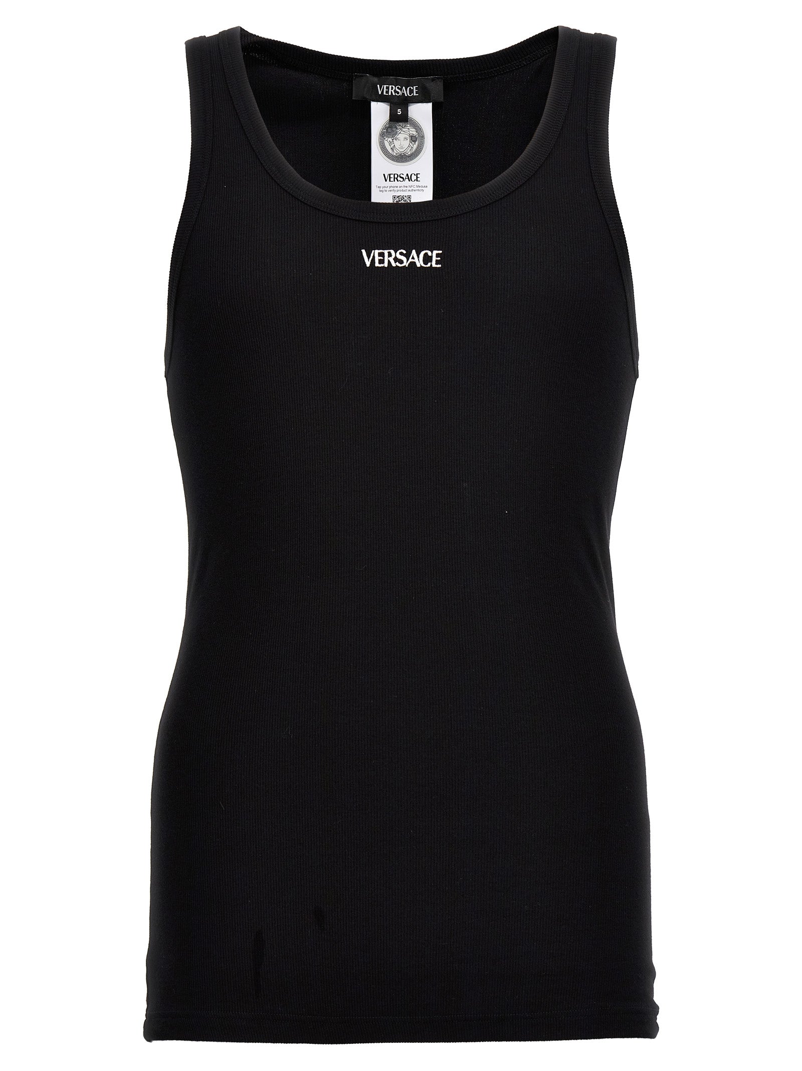 Black Cotton Sleeveles T-Shirt