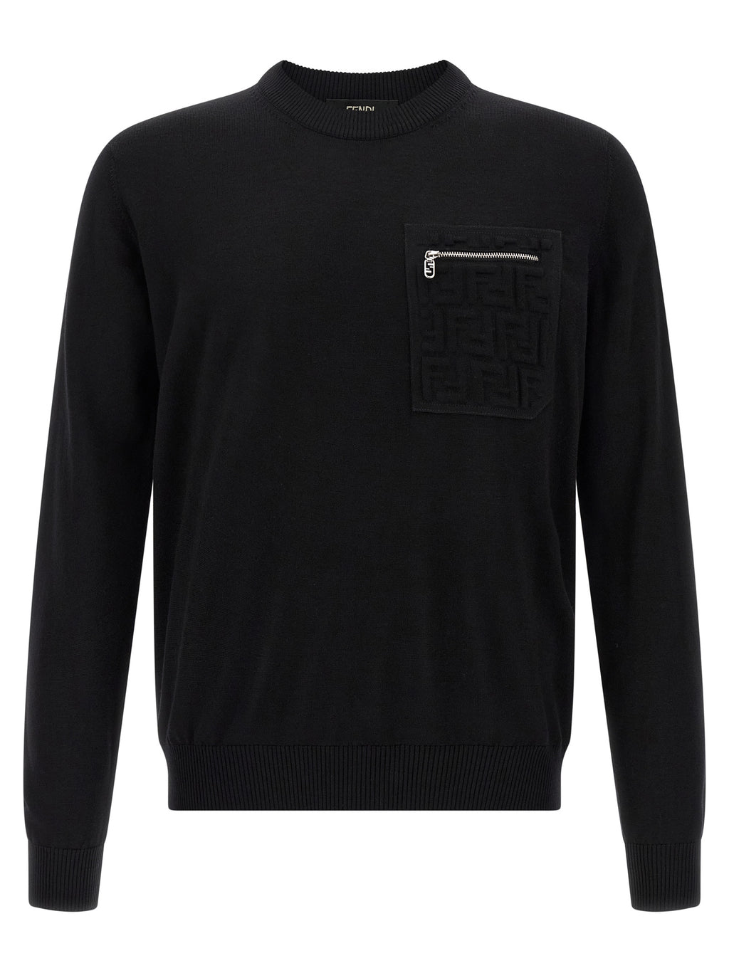 Fendi Black Virgin Wool Cardigan