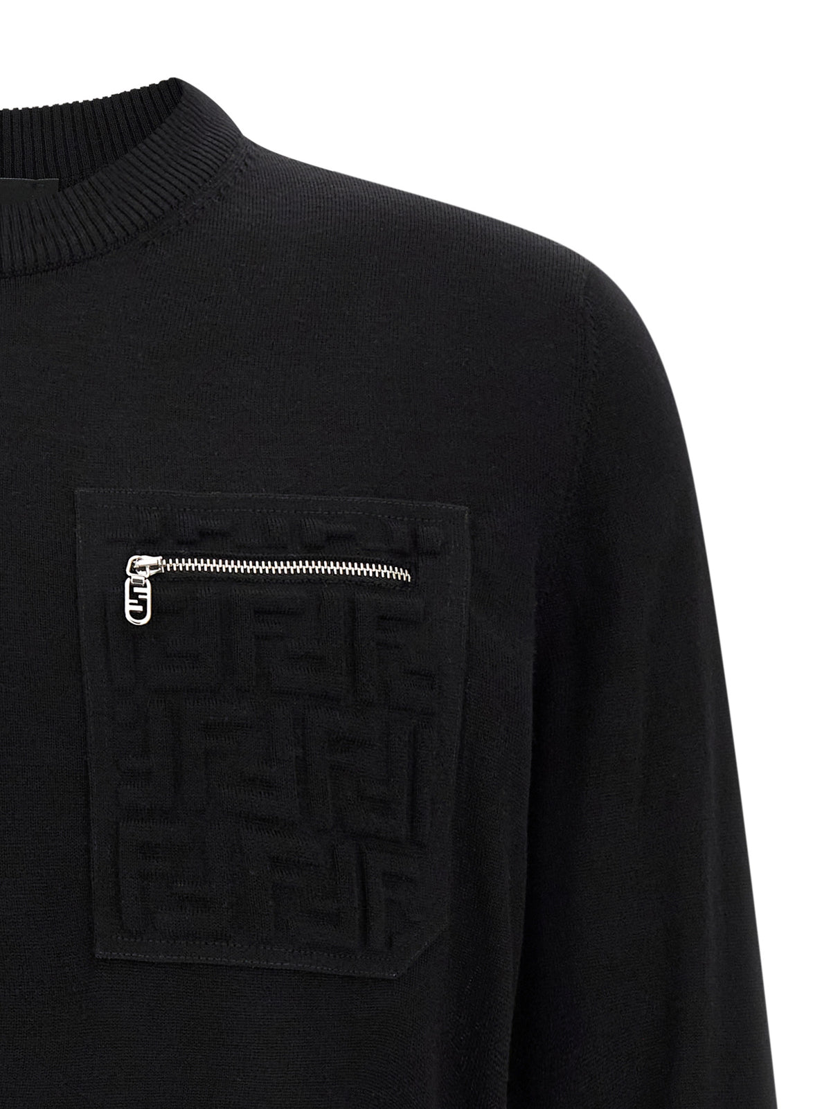 Fendi Black Virgin Wool Cardigan