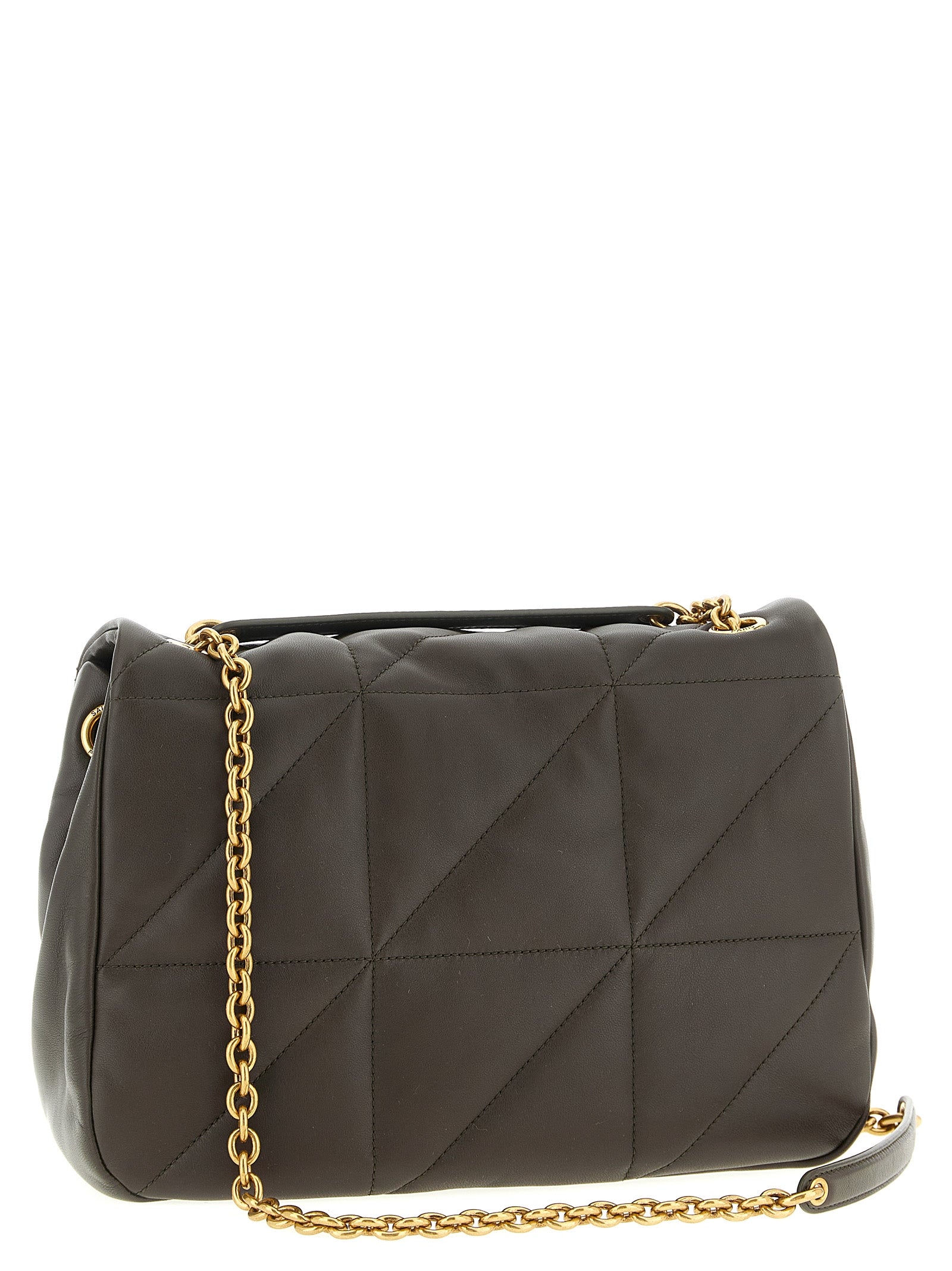 Bicolor Lamb Leather Shoulder Bag
