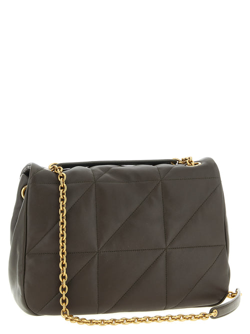 Bicolor Lamb Leather Shoulder Bag