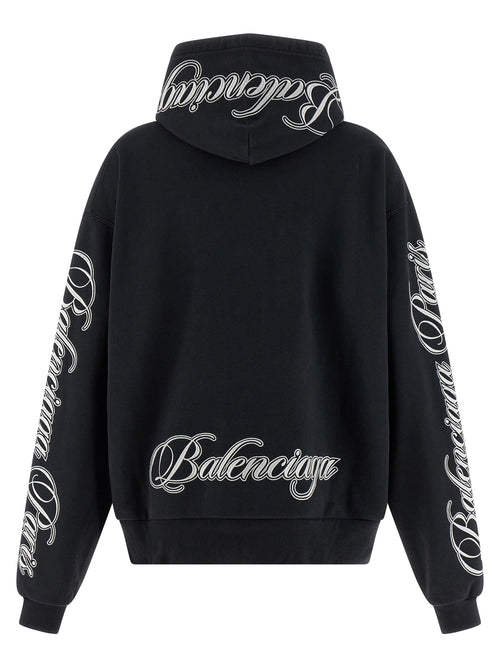 Balenciaga Black Cotton Hoodie