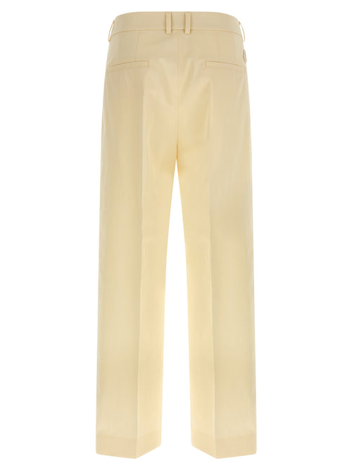 Beige Cotton Dress Pants