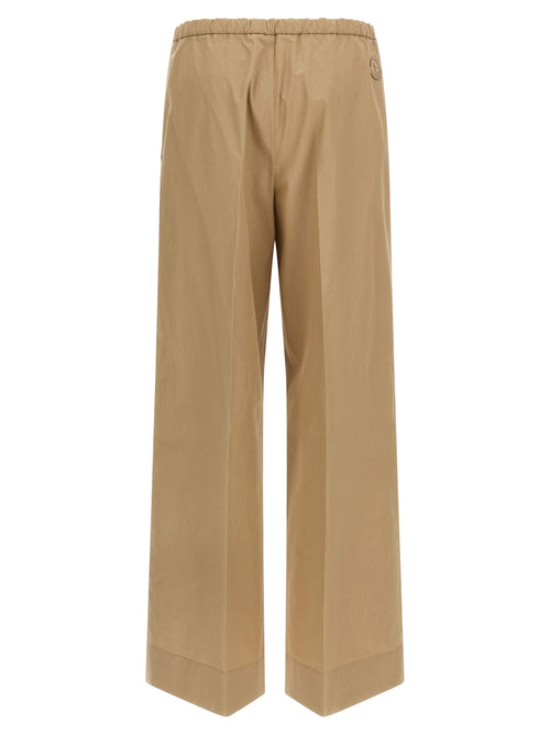 Beige Cotton Casual Pants