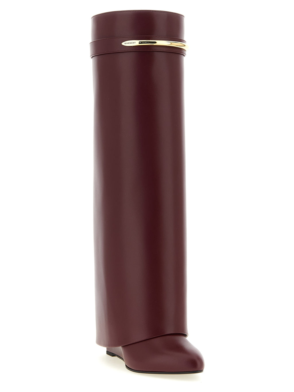 Bordeaux Calfskin Over The Knee