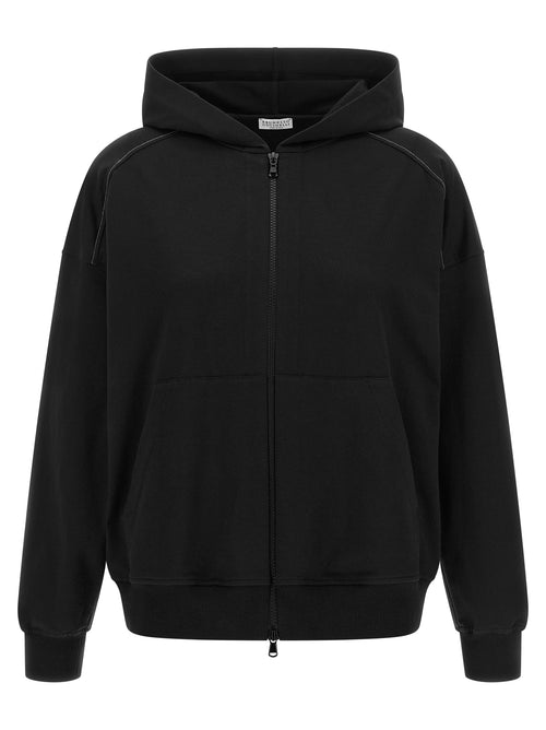 Brunello Cucinelli Black Cotton Women’s Hoodie