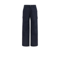 Blue Polyamide Cargo Pants