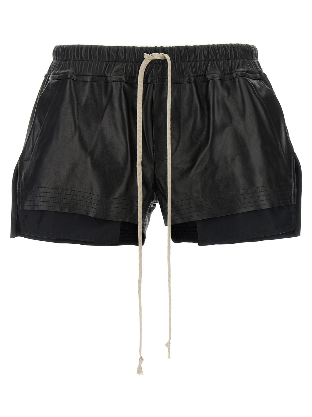 Black Lamb Leather Bermuda Shorts