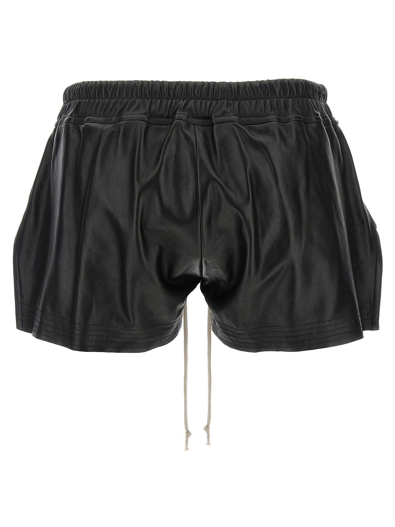Black Lamb Leather Bermuda Shorts