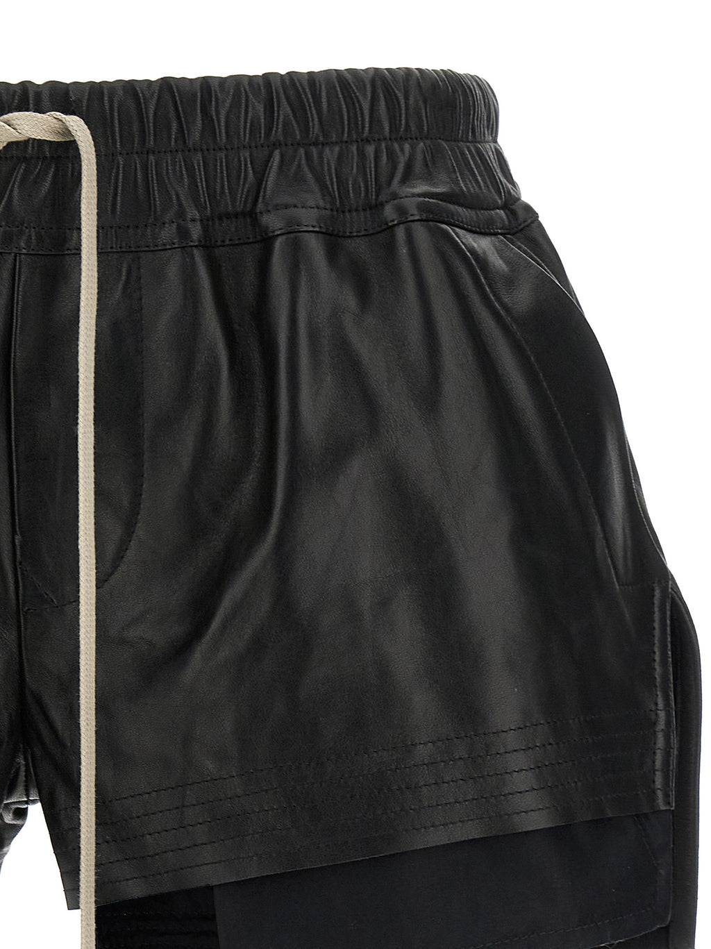 Black Lamb Leather Bermuda Shorts