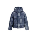 Blue Polyester Full-Length Jacket