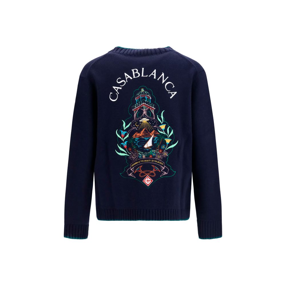 Casablanca Blue Wool Oves Aries Cardigan