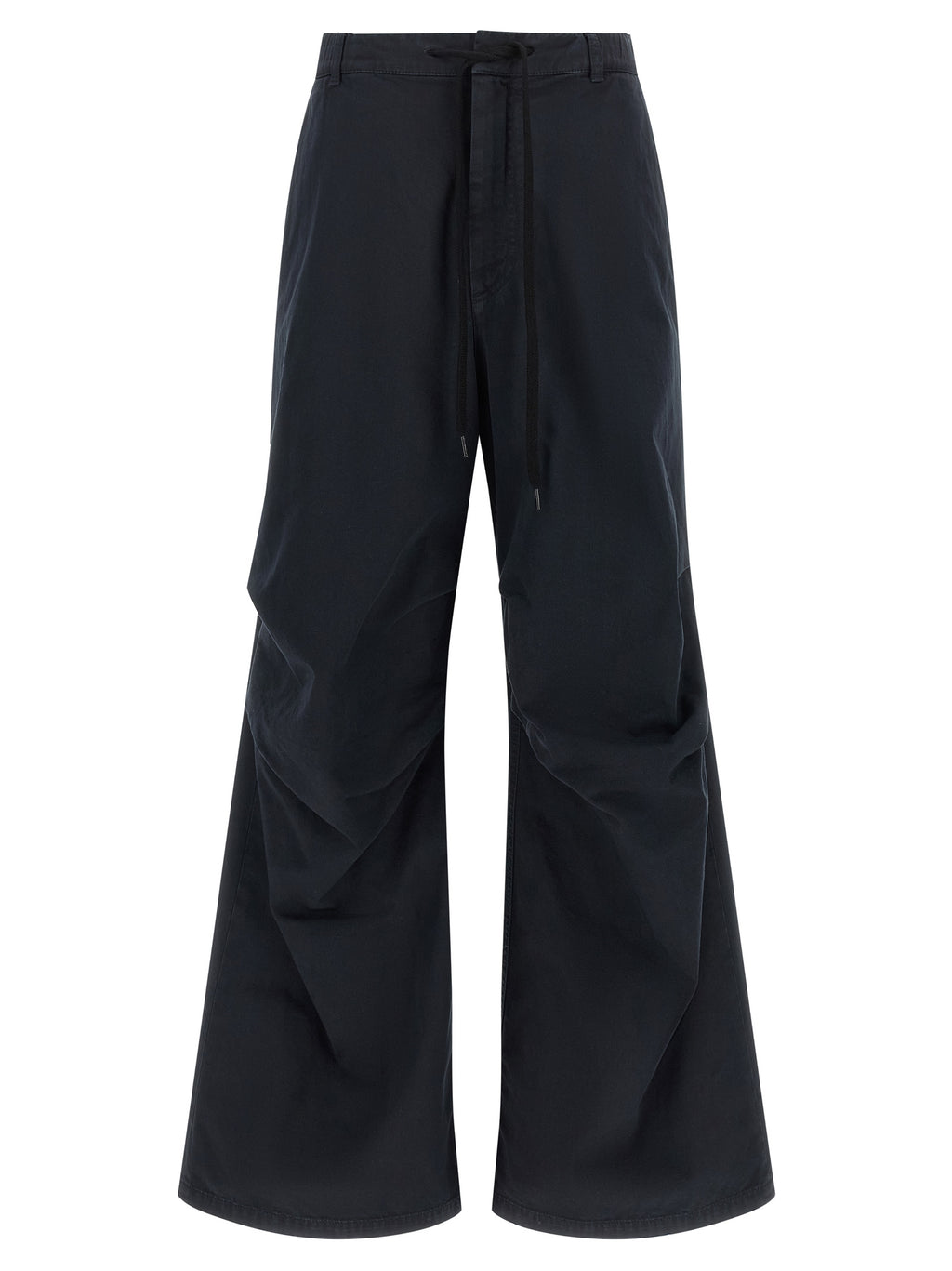 Blue Cotton Casual Pants