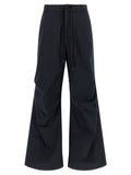 Blue Cotton Casual Pants