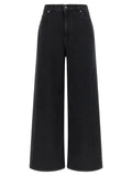 Black Cotton Flared Jeans
