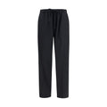 Black Polyester Casual Pants