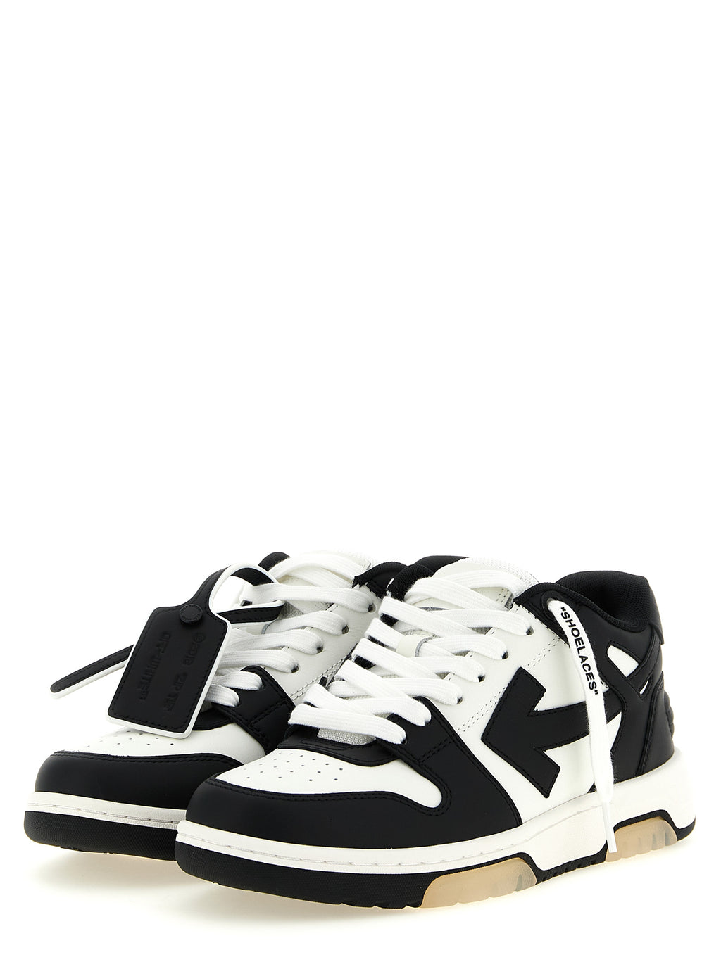 Off-White Two-Tone Calfskin Low Top Sneakers