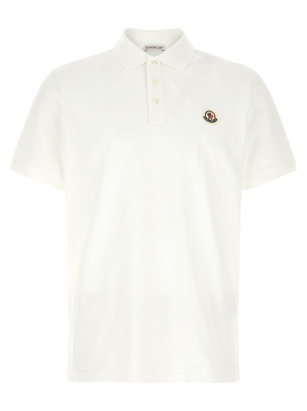 Moncler White Cotton Polo Shirt