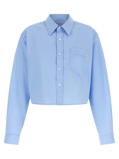 Alexander Wang Light Blue Cropped Cotton Shirt