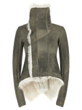 Gray Lamb Fur Leather Jacket