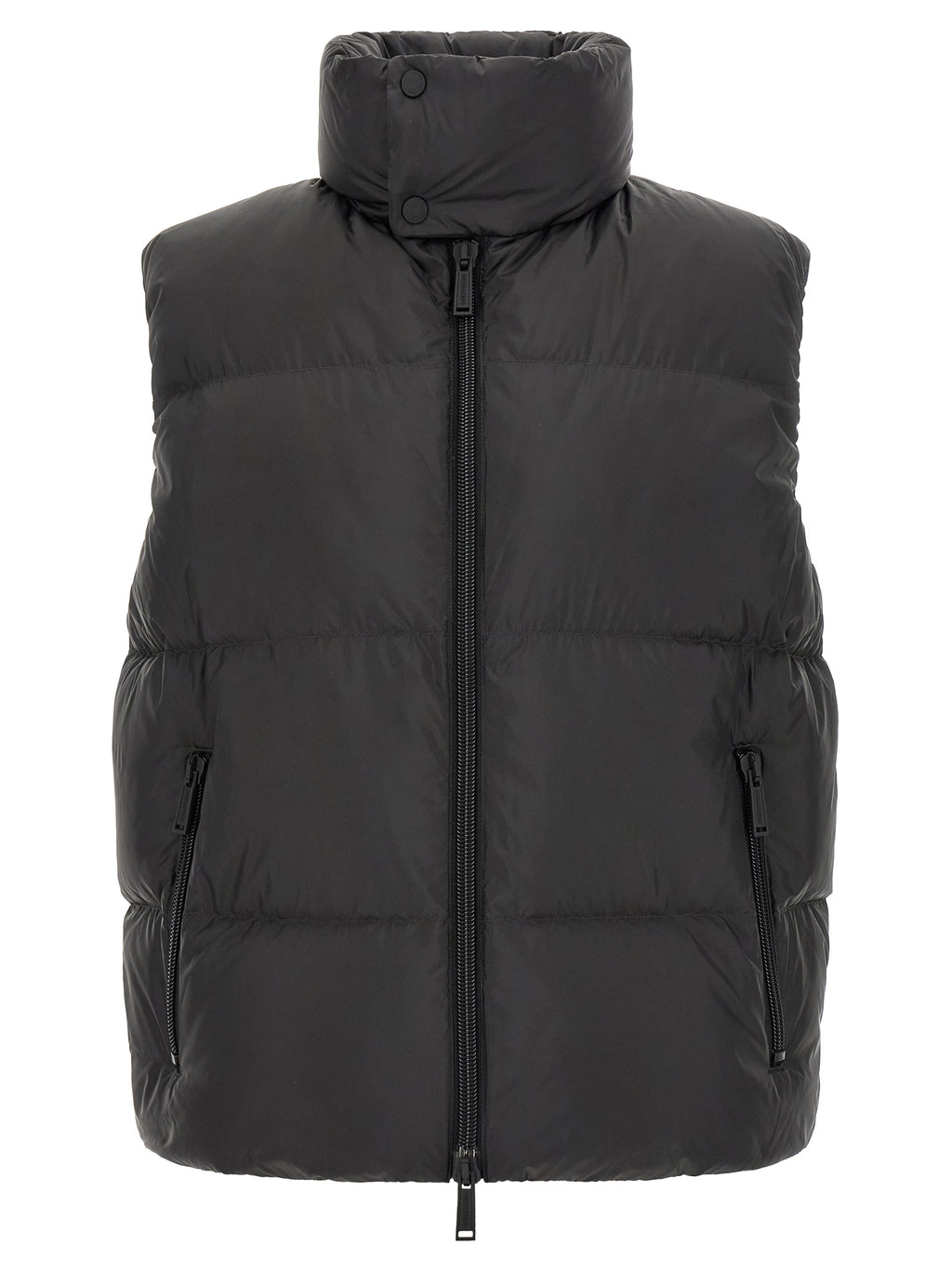 Black Polyester Sleeveless Jacket