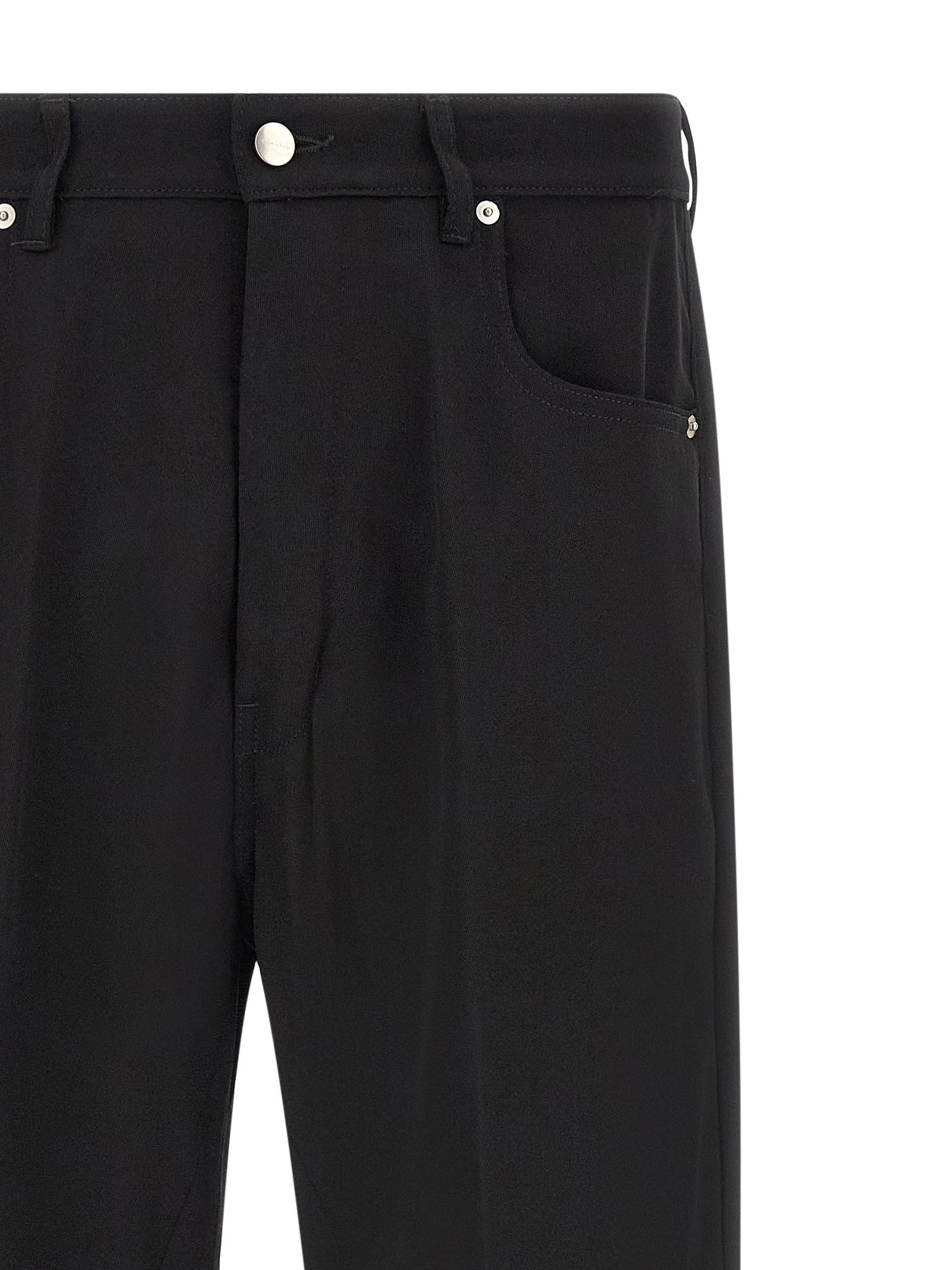 Rick Owens Black Cotton Relaxed Fit Jeans