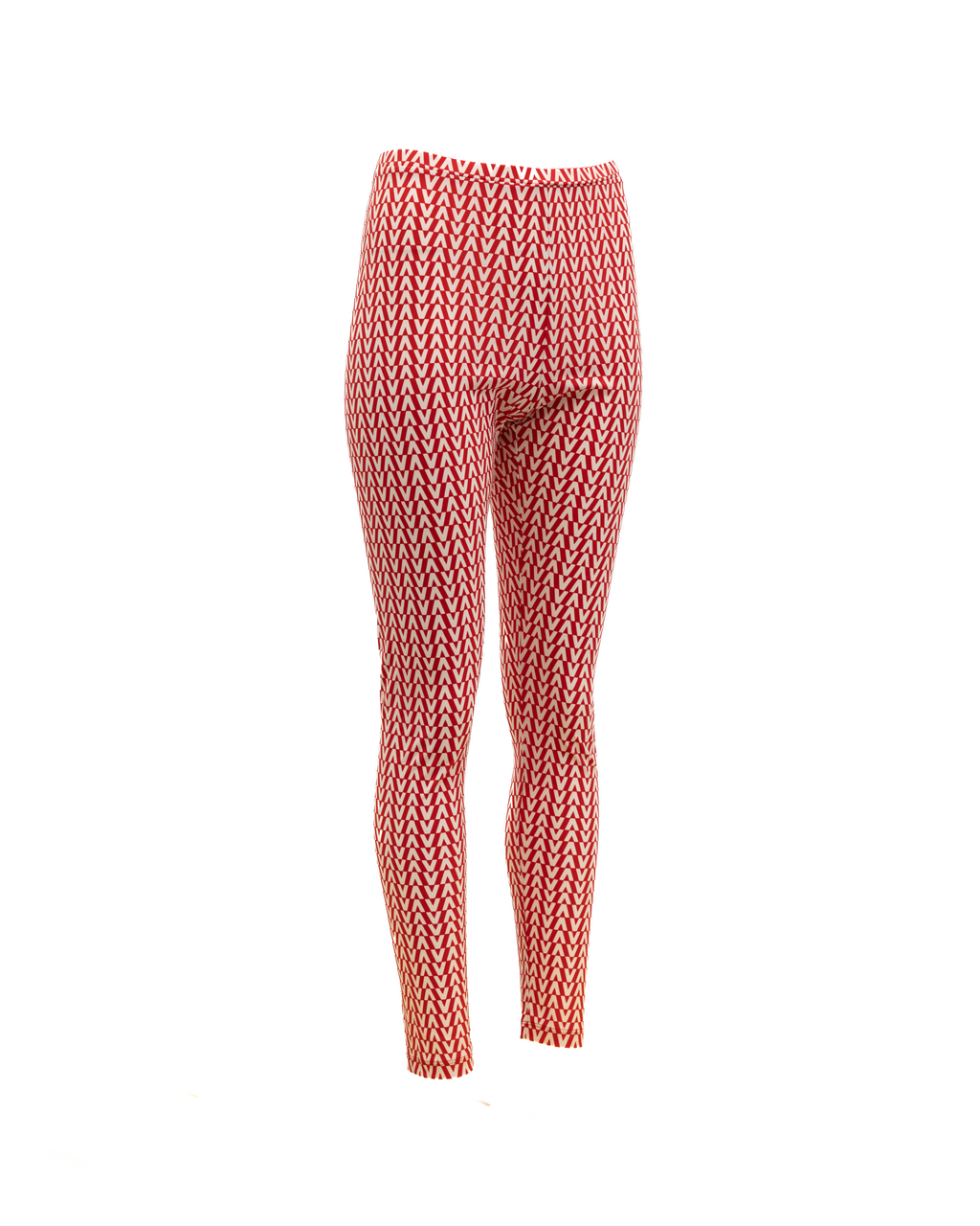Valentino Garavani Red & White Silk Leggings