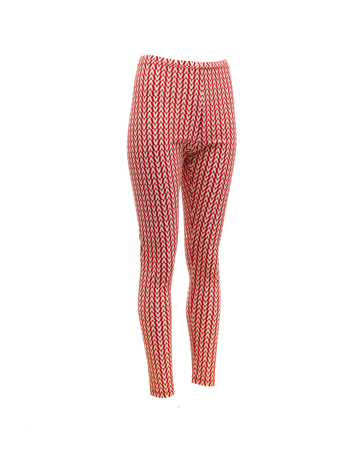 Valentino Garavani Red & White Silk Leggings