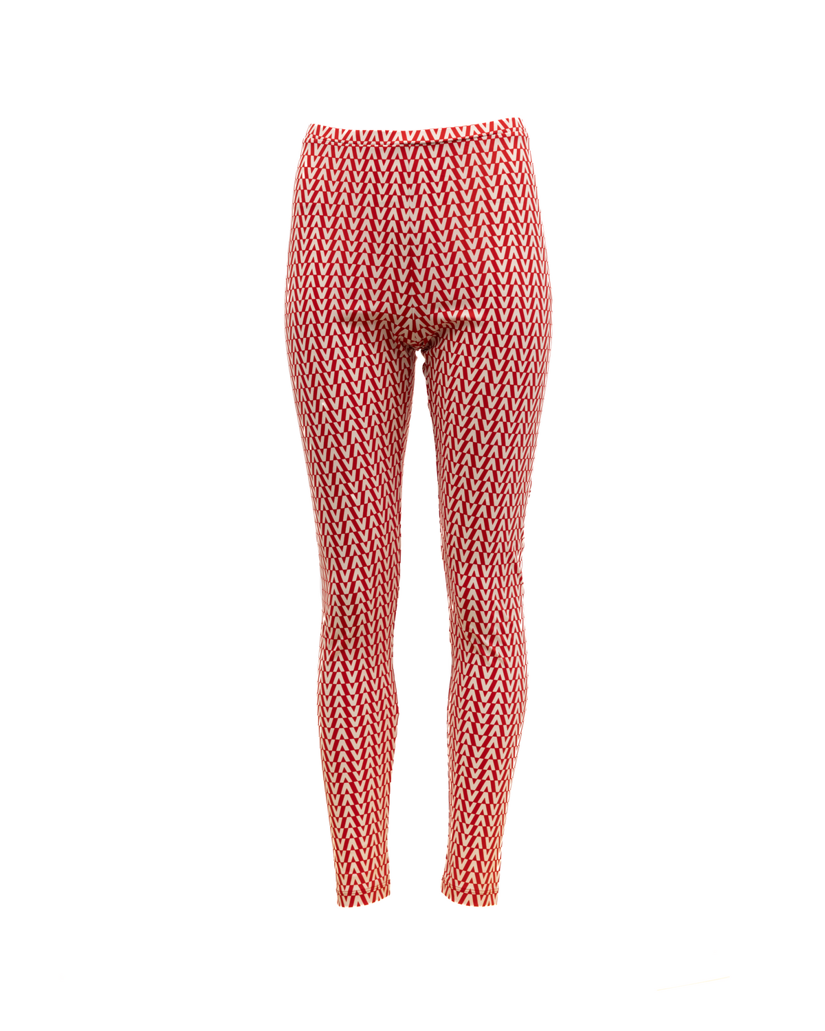 Valentino Garavani Red & White Silk Leggings
