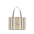 Chloé Beige Woody Loop Canvas Tote Bag