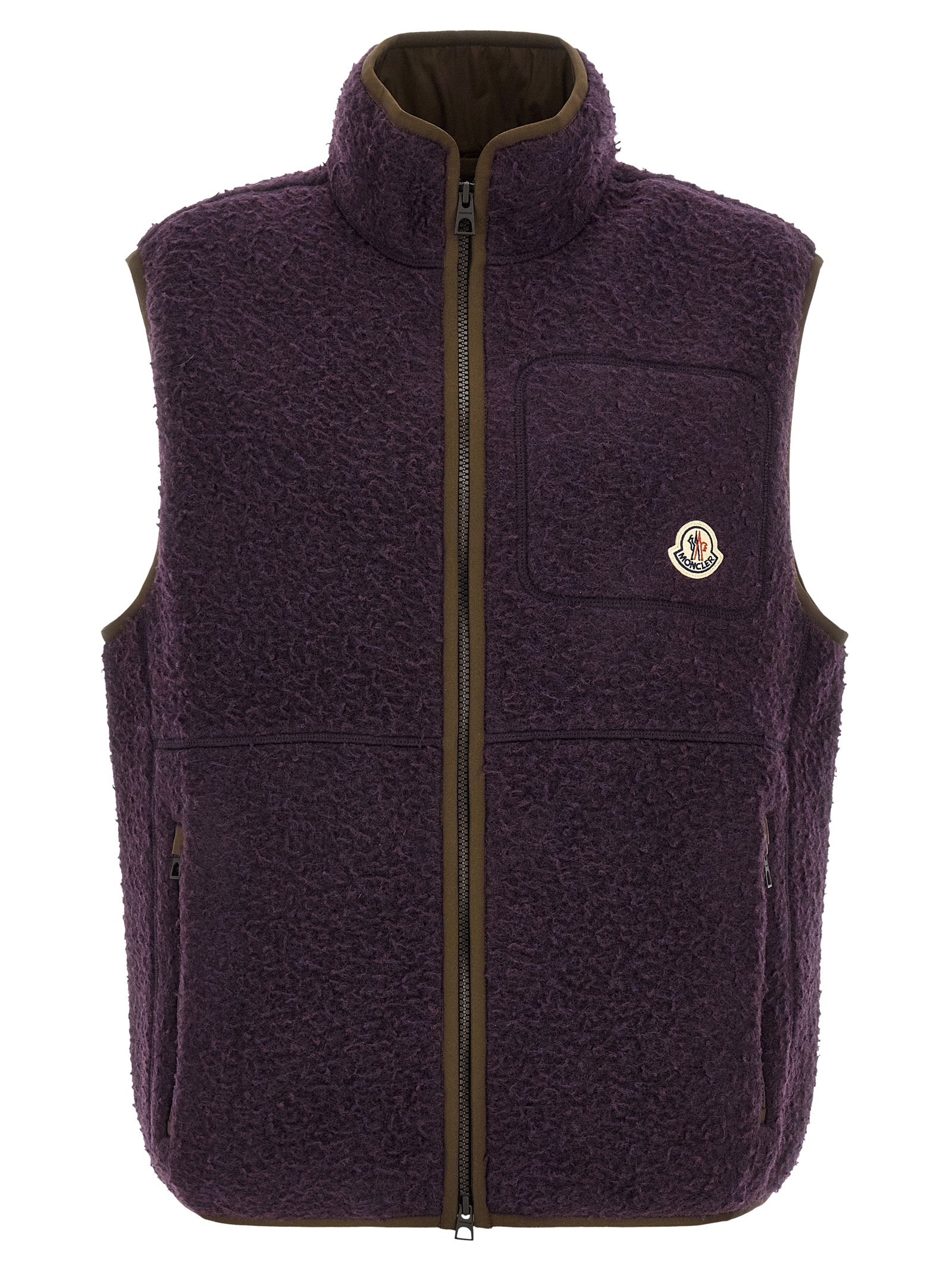 Moncler Purple Polyester Sleeveless Jacket
