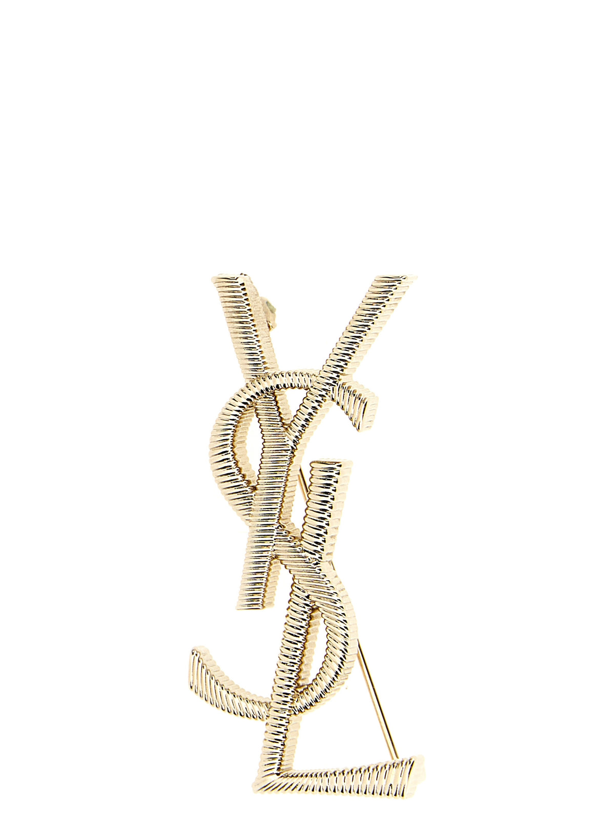 Saint Laurent Gold Brass Brooch
